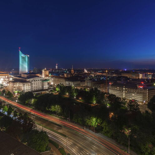 Leipzig Wandbild Georgiring Balue Stunde City